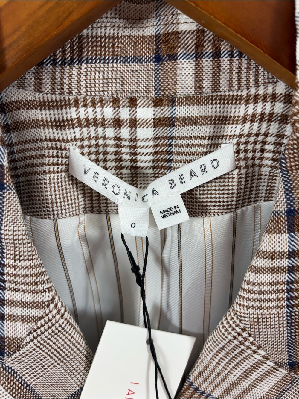 Veronica Beard Viva Dickey Khaki Multi Plaid Double Breasted Blazer Jacket NWT - Picture 4 of 9
